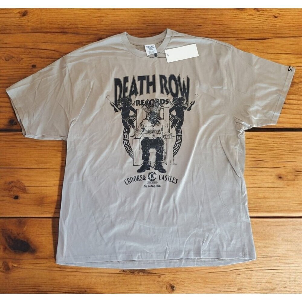 Crooks & Castles Mens 2XL Death Row Records Core Graphic Tee T-Shirt‎ Tan NWT